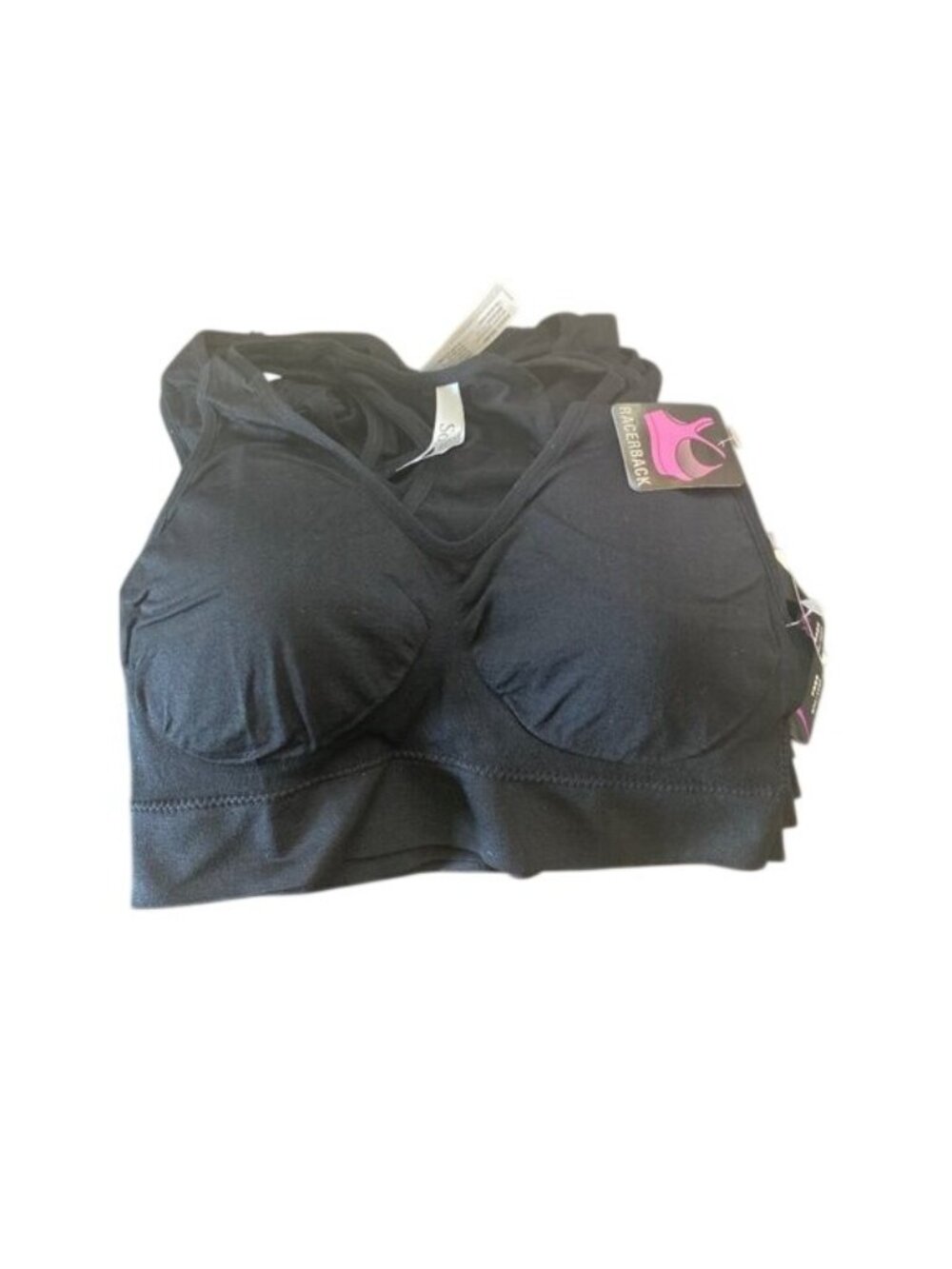 Sofra Bundle Of Six Black Racerback Bralettes